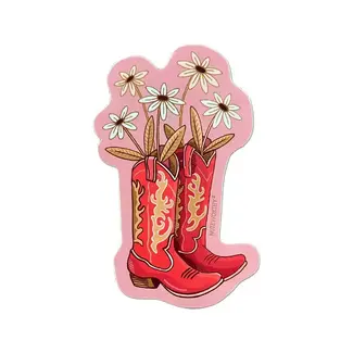 Noteworthy Paper and Press Cowboy Boots Sticker