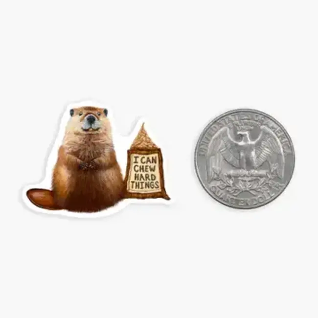 Nice Enough Stickers Mini Sticker- Beaver