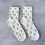 Tiepology Floral Casual Socks - Ivory/Yellow