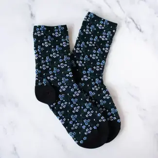 Tiepology Little Blossom Socks - Black