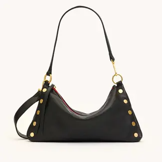 Hammitt Kyle Medium - Black - Brushed Gold - Red Zip