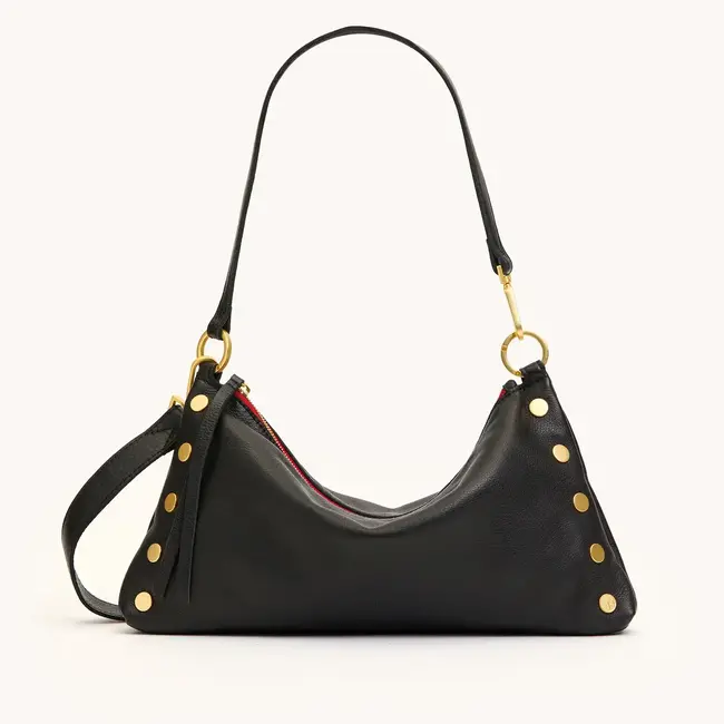 Hammitt Kyle Medium - Black - Brushed Gold - Red Zip