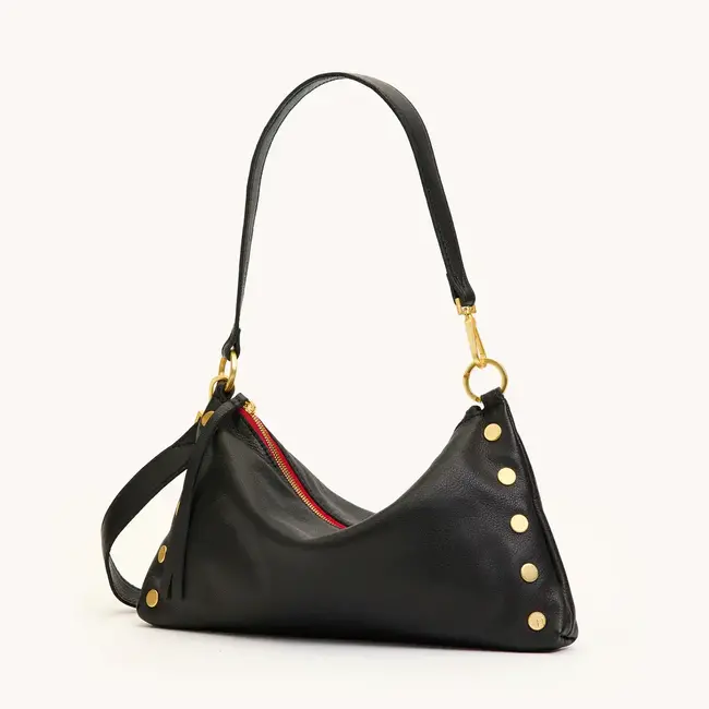 Hammitt Kyle Medium - Black - Brushed Gold - Red Zip
