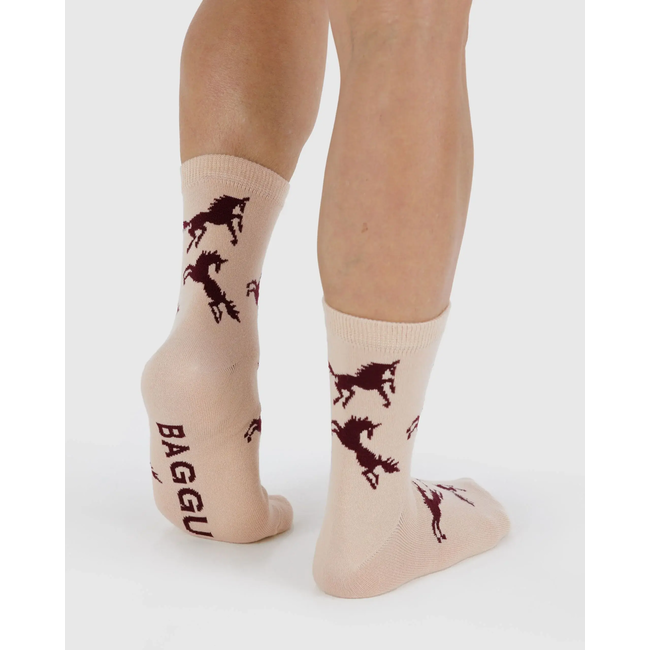 Baggu Crew Sock - Horses