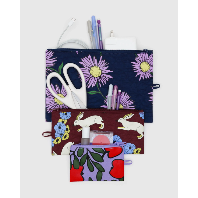 Baggu Flat Pouch Set - Night Orchard
