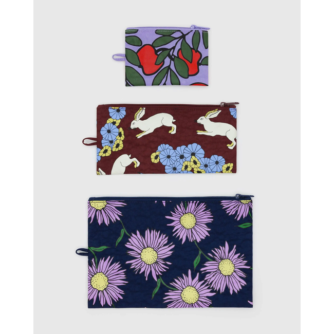 Baggu Flat Pouch Set - Night Orchard