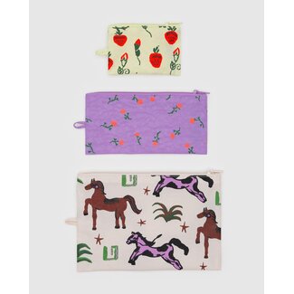 Baggu Flat Pouch Set - Painted Prairie