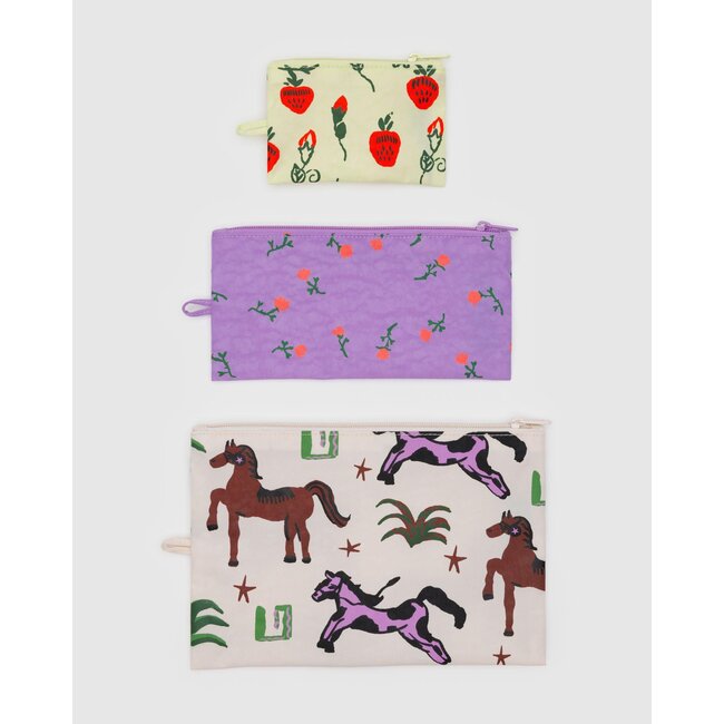 Baggu Flat Pouch Set - Painted Prairie