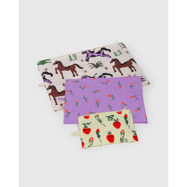 Baggu Flat Pouch Set - Painted Prairie