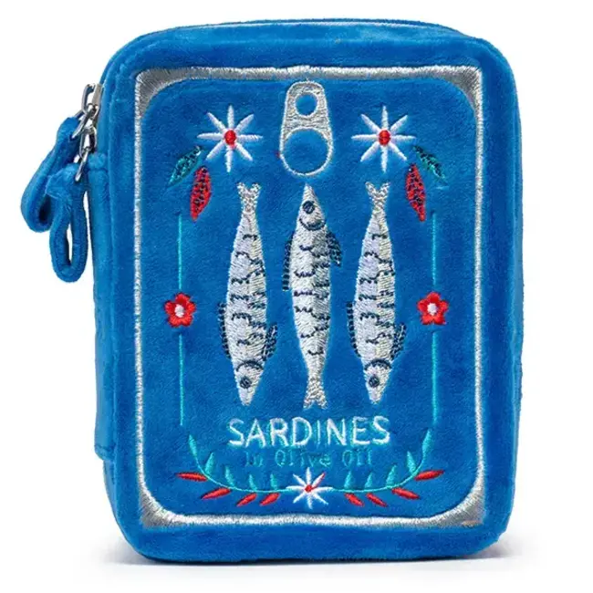 Living Royal Velvet Jewelry Case - Sardine Can - Blue