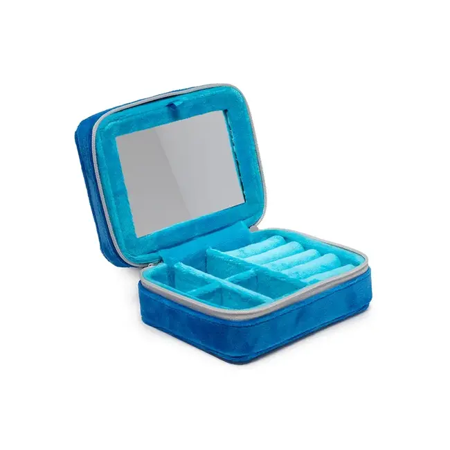 Living Royal Velvet Jewelry Case - Sardine Can - Blue