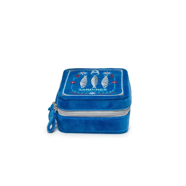 Living Royal Velvet Jewelry Case - Sardine Can - Blue