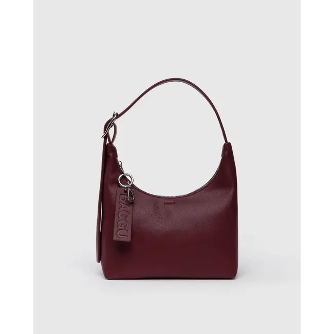 Baggu Mini Recycled Leather Shoulder Bag- Mahogany