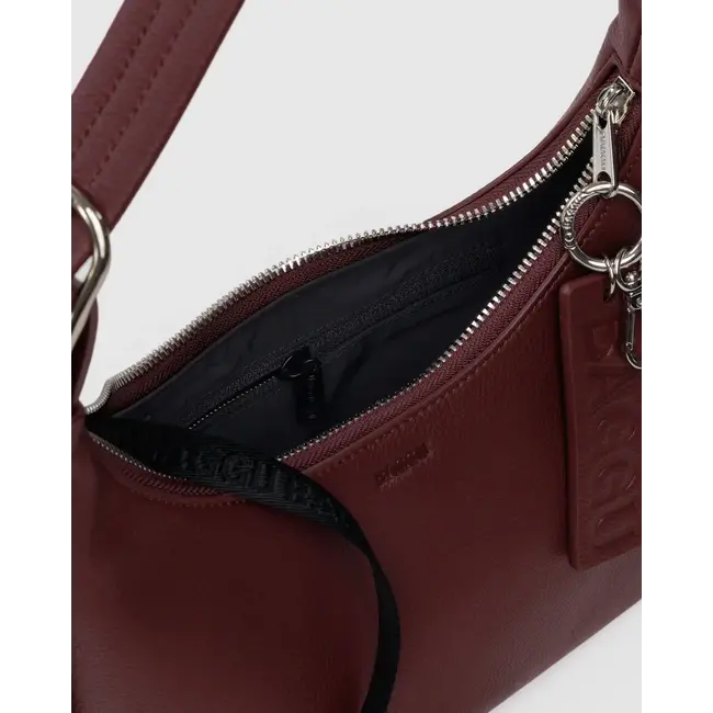 Baggu Mini Recycled Leather Shoulder Bag- Mahogany