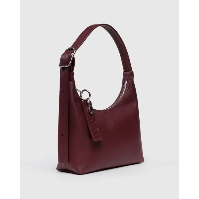 Baggu Mini Recycled Leather Shoulder Bag- Mahogany