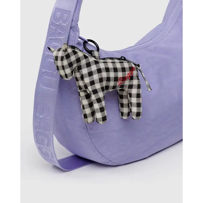 Baggu Horse Charm - Black & White Gingham