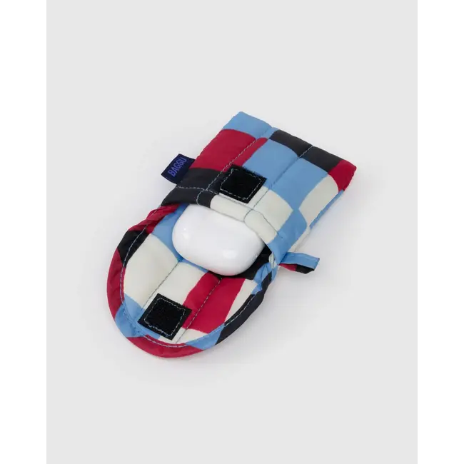 Baggu Puffy Earbuds Case- Painted Check