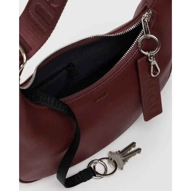 Baggu Small Recycled Leather Crescent Bag- Mahogany