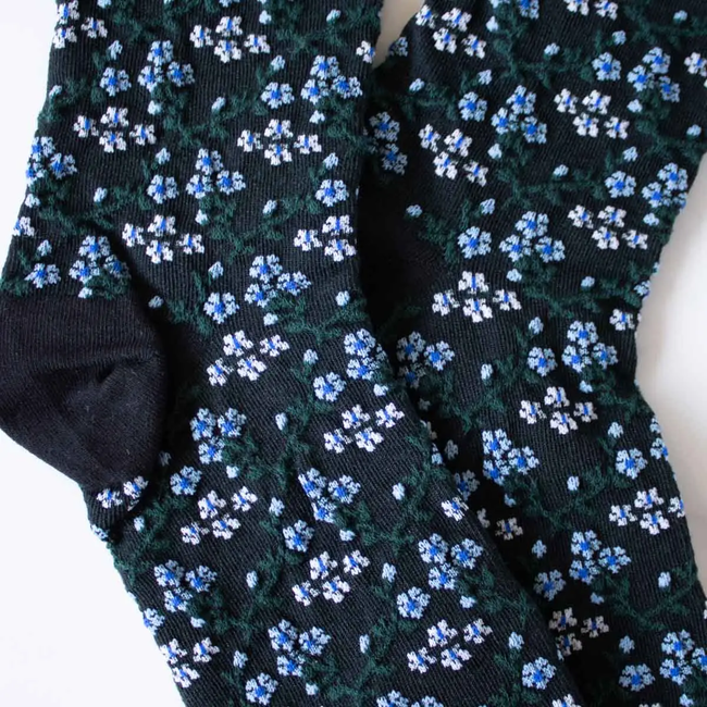Tiepology Little Blossom Socks - Black