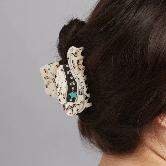 Tiepology Western Cowboy Hat Claw Clip - Cookies n Cream