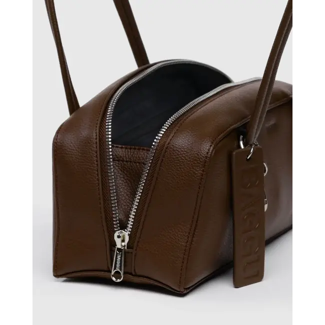 Baggu Small Recycled Leather Bowler Bag - Brown