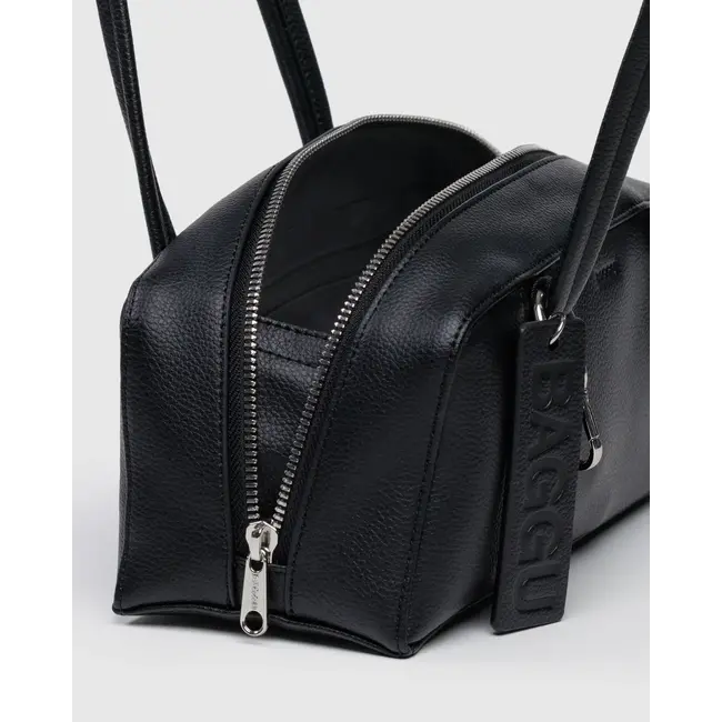 Baggu Small Recycled Leather Bowler Bag - Black