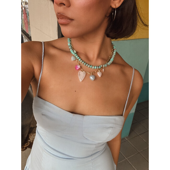 Tumbleweed Faceted Amazonite Candy Necklace