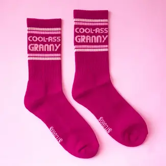 Sunshine Studios Cool Ass Granny Striped Ribbed Crew Socks