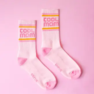 Sunshine Studios Cool Mom Striped Ribbed Crew Socks