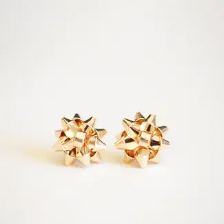 Sunshine Studios Holiday Bow Earrings- Single - Gold