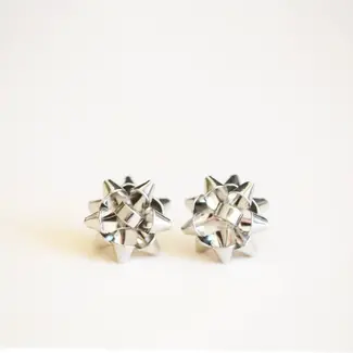Sunshine Studios Holiday Bow Earrings- Single - Silver