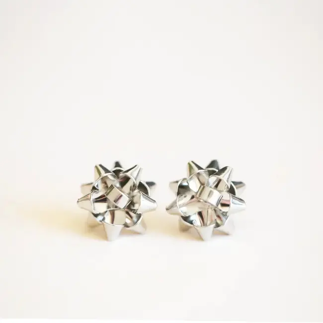 Sunshine Studios Holiday Bow Earrings- Single - Silver