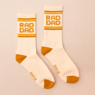 Sunshine Studios Rad Dad Striped Ribbed Crew Socks