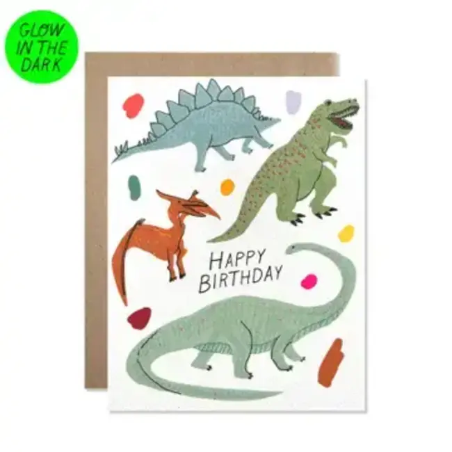 Hartland Cards Happy Birthday Glow in the Dark Dinosaurs