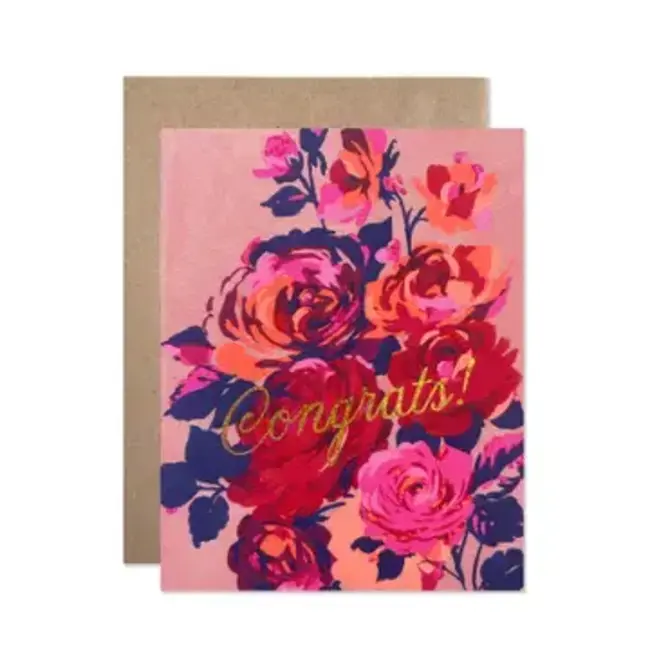 Hartland Cards Congrats Solstice Roses by Helen Dealtry