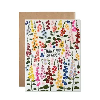 Hartland Cards Thank you Hollyhocks Set of 8