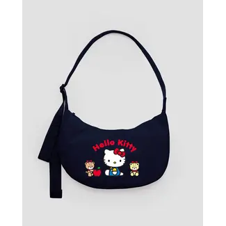 Baggu Medium Nylon Crescent Bag - Embroidered Hello Kitty & Teddy