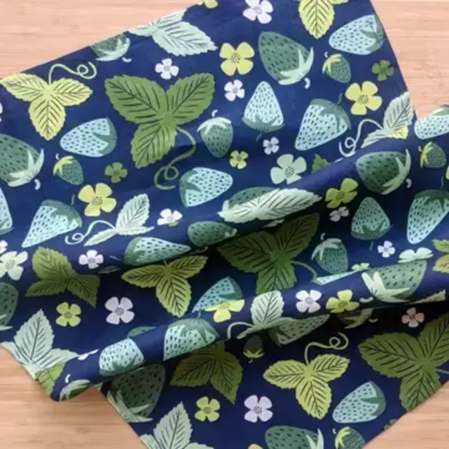 JenFox Studio Green Strawberry Field Towel