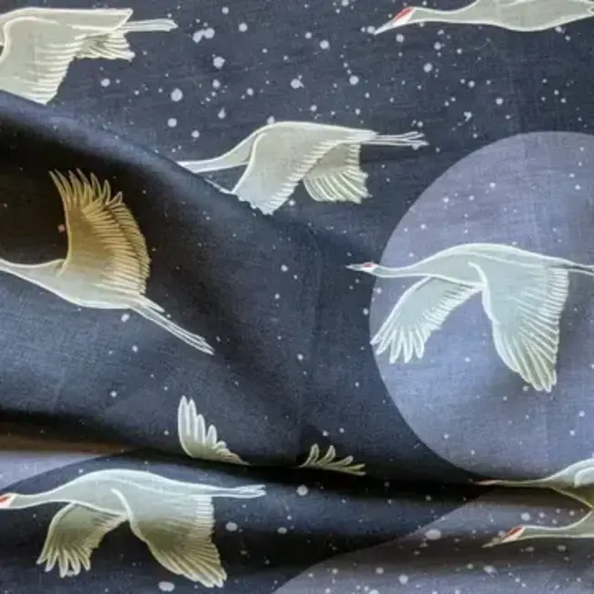 JenFox Studio Sandhill Cranes at Dusk Tea Towel