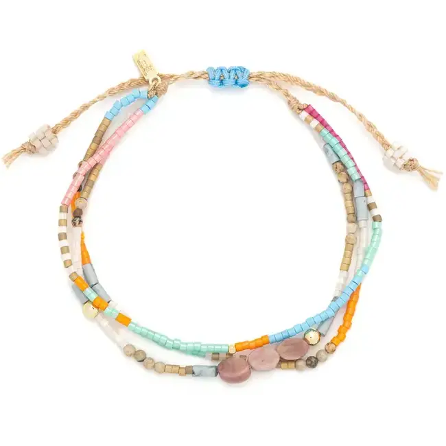 Scout Mixed Media Bracelet - Love/Rhodochrosite/Gold