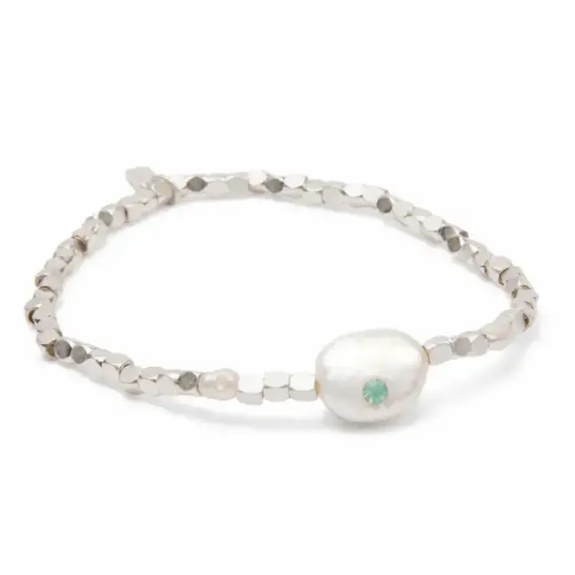 Scout Pearl Affirmation Bracelet - Courage/Silver