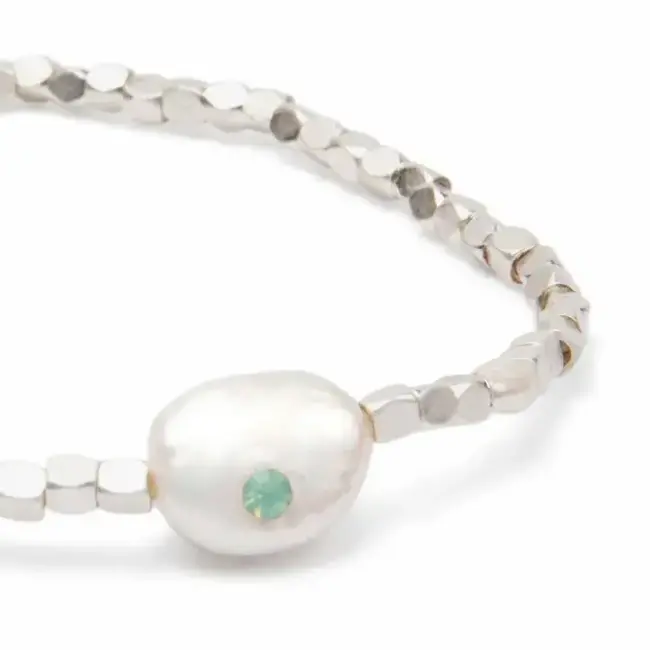 Scout Pearl Affirmation Bracelet - Courage/Silver