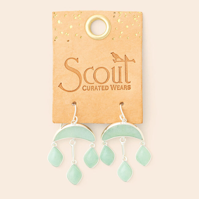 Scout Stone Crescent Drop Earring - Amazonite/Silver