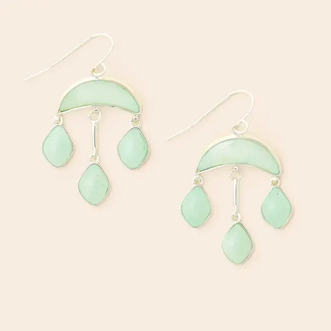 Scout Stone Crescent Drop Earring - Amazonite/Silver