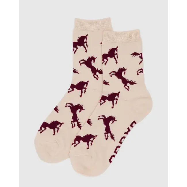 Baggu Crew Sock - Horses