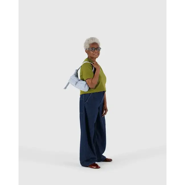 Baggu Cargo Shoulder Bag - Light Blue Gingham