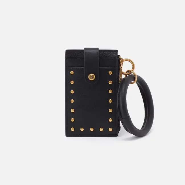Hobo Ring Credit Card Wristlet- Black /Brass