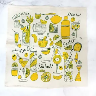 Calhoun & Co. Cocktail Party Tea Towel- Limoncello