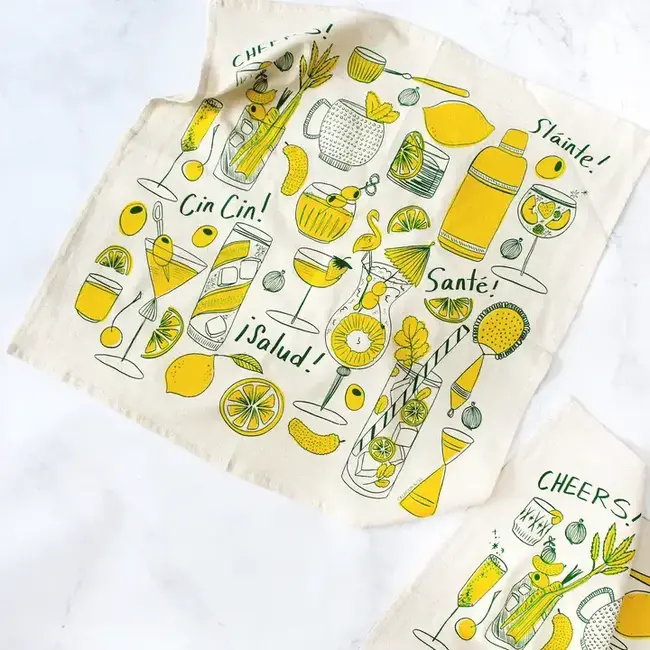 Calhoun & Co. Cocktail Party Tea Towel- Limoncello