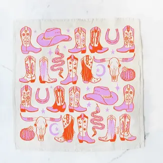 Calhoun & Co. Howdy Cowgirl! Boots Tea Towel
